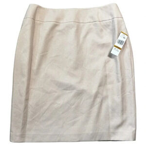 Le Suit Skirt Pink Lt Blossom/white Lined Size 16W Suit Separates Knee Length